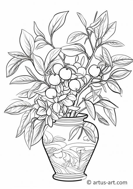 Kumquat in a Vase Coloring Page